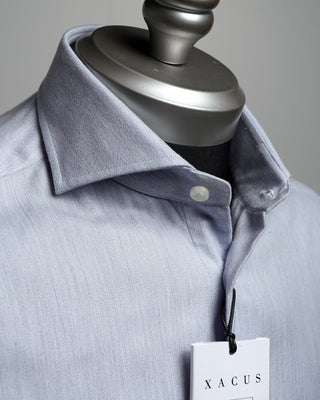 Xacus Soft Cotton Lyocell Flannel Dress Shirt Light Blue  4
