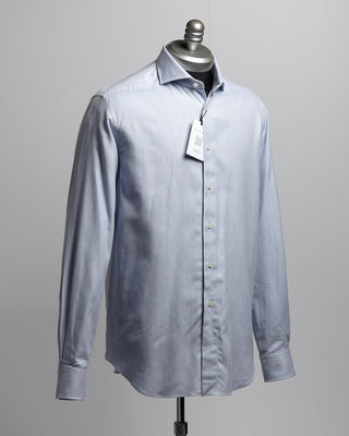 Xacus Soft Cotton Lyocell Flannel Dress Shirt Light Blue  7