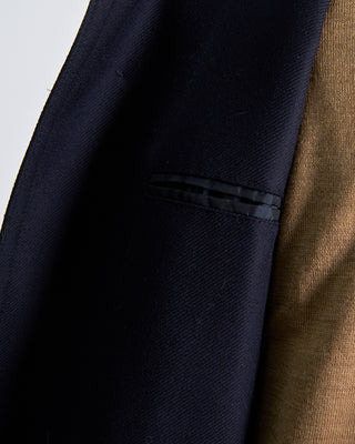 Tagliatore Water Repellent Serge Wool Raglan Sleeve Street Topcoat Navy 598