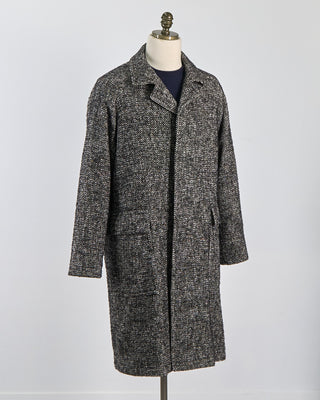 Tagliatore Charmed Donegal Raglan Sleeve Street Topcoat Salt  Pepper 599