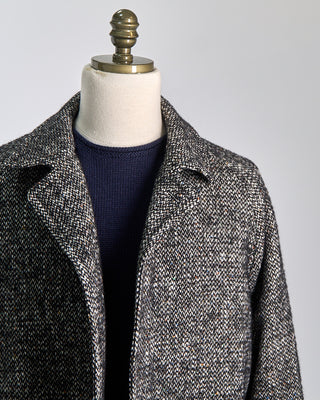 Tagliatore Charmed Donegal Raglan Sleeve Street Topcoat Salt  Pepper 601