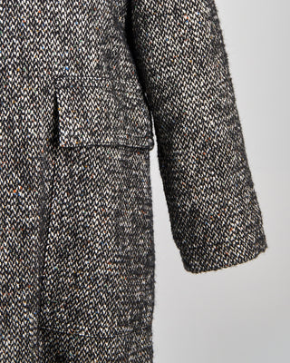 Tagliatore Charmed Donegal Raglan Sleeve Street Topcoat Salt  Pepper 603