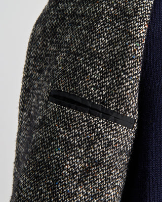 Tagliatore Charmed Donegal Raglan Sleeve Street Topcoat Salt  Pepper 607