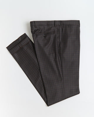 Tagliatore All Season Super 130s Gingham Semi Constructed Suit Black  Brown 2672