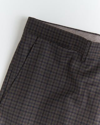 Tagliatore All Season Super 130s Gingham Semi Constructed Suit Black  Brown 2672 1