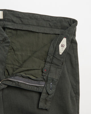 Briglia 1949 Slim Fit Stretch Cotton Twill Every Day Smart Casual Pants Olive 6