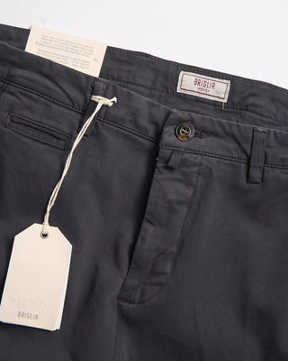 Briglia 1949 Easy Fit Stretch Brushed Cotton All Day Smart Casual Pants Charcoal 412