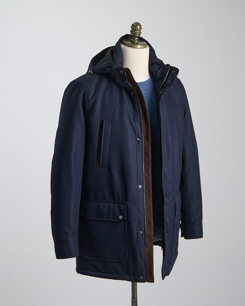 Paul Shark Typhoon Twill Parka Save The Sea Fur Lining And Shark Fin blazerformen Blazer For Men