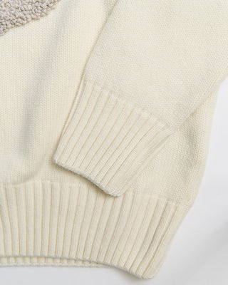 Paul  Shark Re Wool Crewneck With Embroidered Anchor Off White 0 3