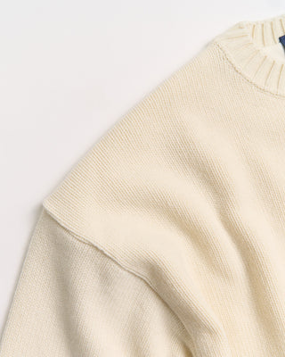 Paul  Shark Re Wool Crewneck With Embroidered Anchor Off White 0 4