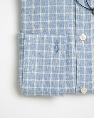Paul  Shark Riviera Cotton Linen Cashmere Shirt Light Blue 0 1