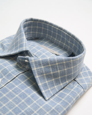 Paul  Shark Riviera Cotton Linen Cashmere Shirt Light Blue 0 2