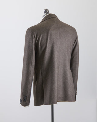 Tagliatore 100% Virgin Wool Super 110s Elegant Marled Semi Constructed Suit Tan  Brown 2672 1