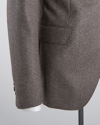 Tagliatore 100% Virgin Wool Super 110s Elegant Marled Semi Constructed Suit Tan  Brown 2672 4