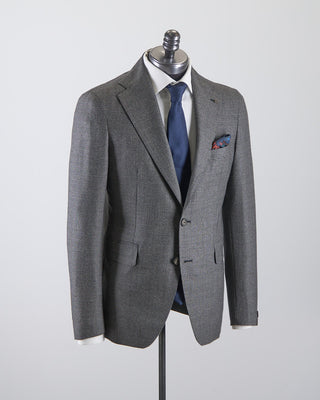 100% Virgin Wool Stretch Micro Gingham Semi-Constructed Suit