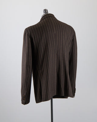 Tagliatore All Season Chocolate Striped Stretch Semi Constructed Suit Chocolate 2672