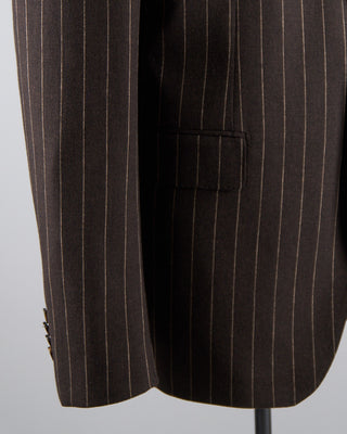 Tagliatore All Season Chocolate Striped Stretch Semi Constructed Suit Chocolate 2672 2