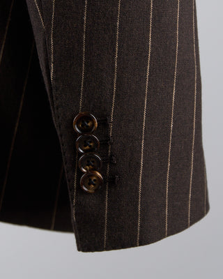 Tagliatore All Season Chocolate Striped Stretch Semi Constructed Suit Chocolate 2672 3