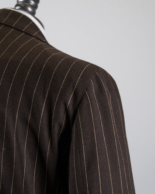 Tagliatore All Season Chocolate Striped Stretch Semi Constructed Suit Chocolate 2672 4