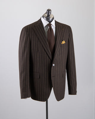 Tagliatore All Season Chocolate Striped Stretch Semi Constructed Suit Chocolate 2672 6