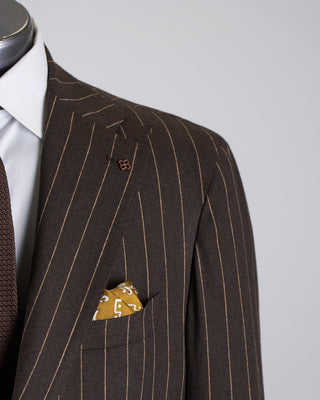 Tagliatore All Season Chocolate Striped Stretch Semi Constructed Suit Chocolate 2672 8