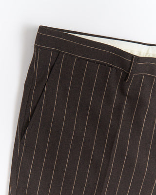 Tagliatore All Season Chocolate Striped Stretch Semi Constructed Suit Chocolate  1