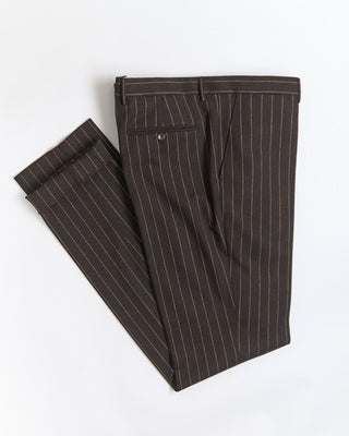 Tagliatore All Season Chocolate Striped Stretch Semi Constructed Suit Chocolate  4