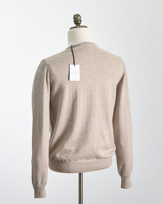 Gran Sasso Lightweight Wool V Neck Taupe  1