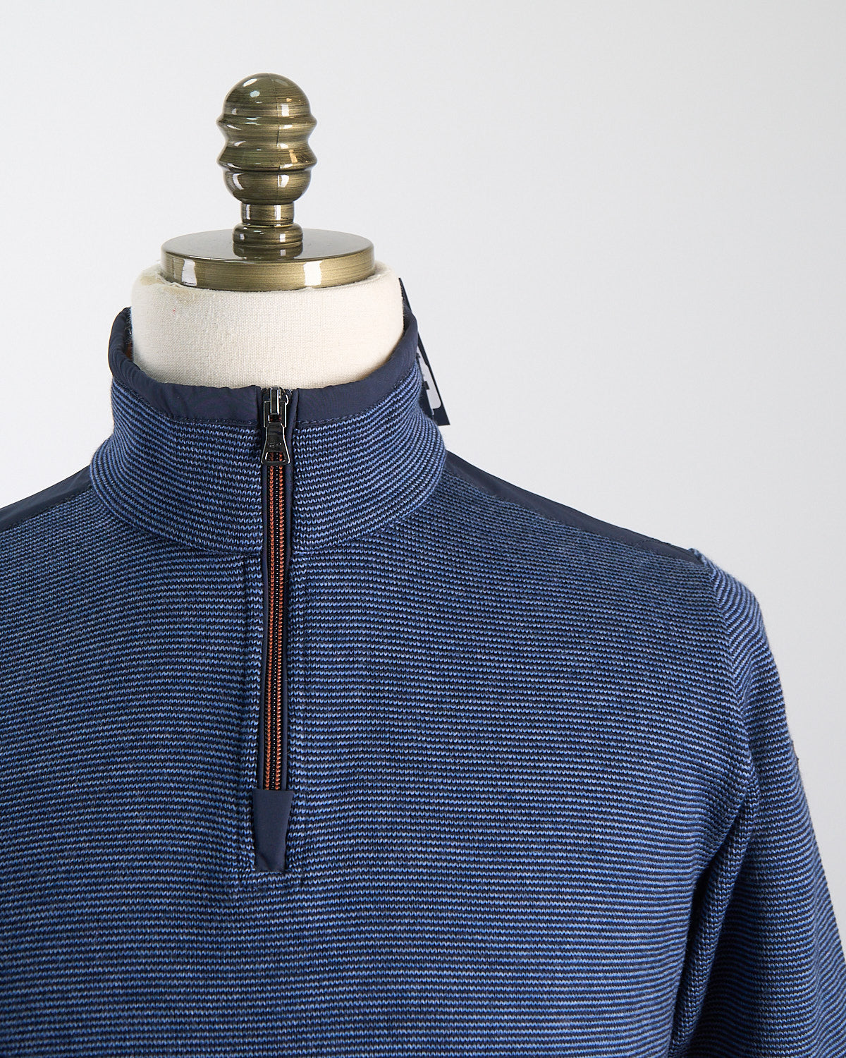 Band collar zipper gingham sweaters new arrivals