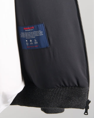 Paul  Shark Wool Full Zip Sweater With Quilted Cotton Fabric Charcoal 1816