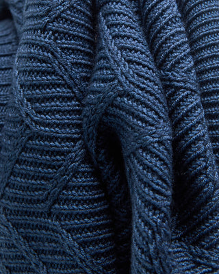 Gran Sasso Zig Zag Cableknit Vintage Wool Turtleneck Teal 0 6