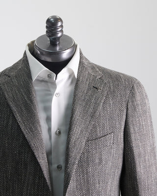 Tagliatore The Perfect Fit Herringbone Soft Sport Jacket Grey  Black 0 3