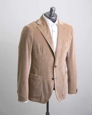 Tagliatore Cotton  Cashmere Elegant Corduroy Soft Sport Jacket Sand 