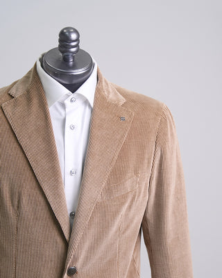 Tagliatore Cotton  Cashmere Elegant Corduroy Soft Sport Jacket Sand  2