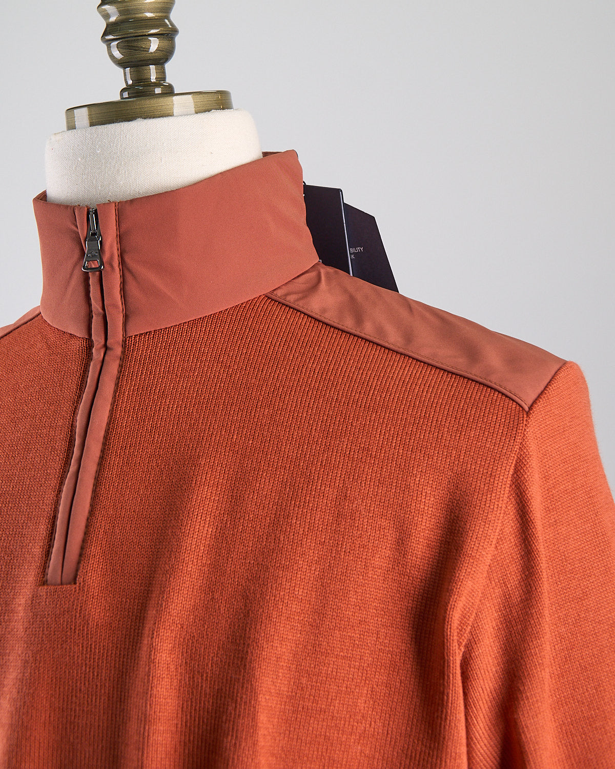 Wool Half Zip Sweater With Typhoon Fabric And Moon Badge