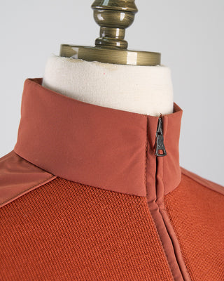Paul  Shark Wool Half Zip Sweater With Typhoon Fabric And Moon Badge Orange 0 5