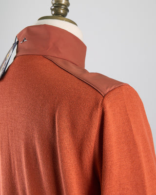 Paul  Shark Wool Half Zip Sweater With Typhoon Fabric And Moon Badge Orange 0 6