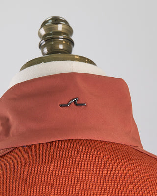Paul  Shark Wool Half Zip Sweater With Typhoon Fabric And Moon Badge Orange 0 8