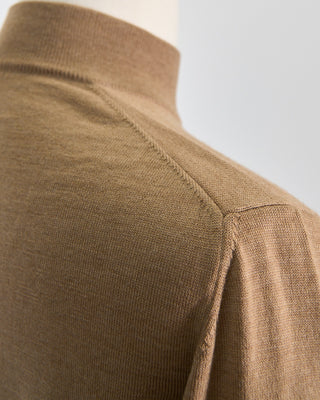 Gran Sasso Lightweight Wool Mockneck Gold  5