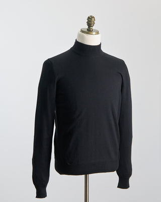 Gran Sasso Lightweight Wool Mockneck Black 