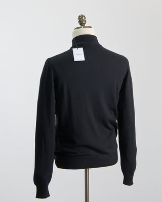 Gran Sasso Lightweight Wool Mockneck Black  1