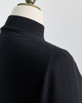 Gran Sasso Lightweight Wool Mockneck Black  5