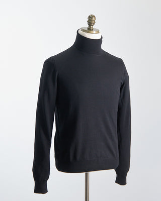 Gran Sasso Lightweight Wool Turtleneck Black 