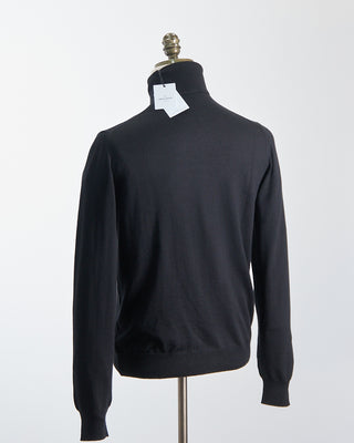 Gran Sasso Lightweight Wool Turtleneck Black  1