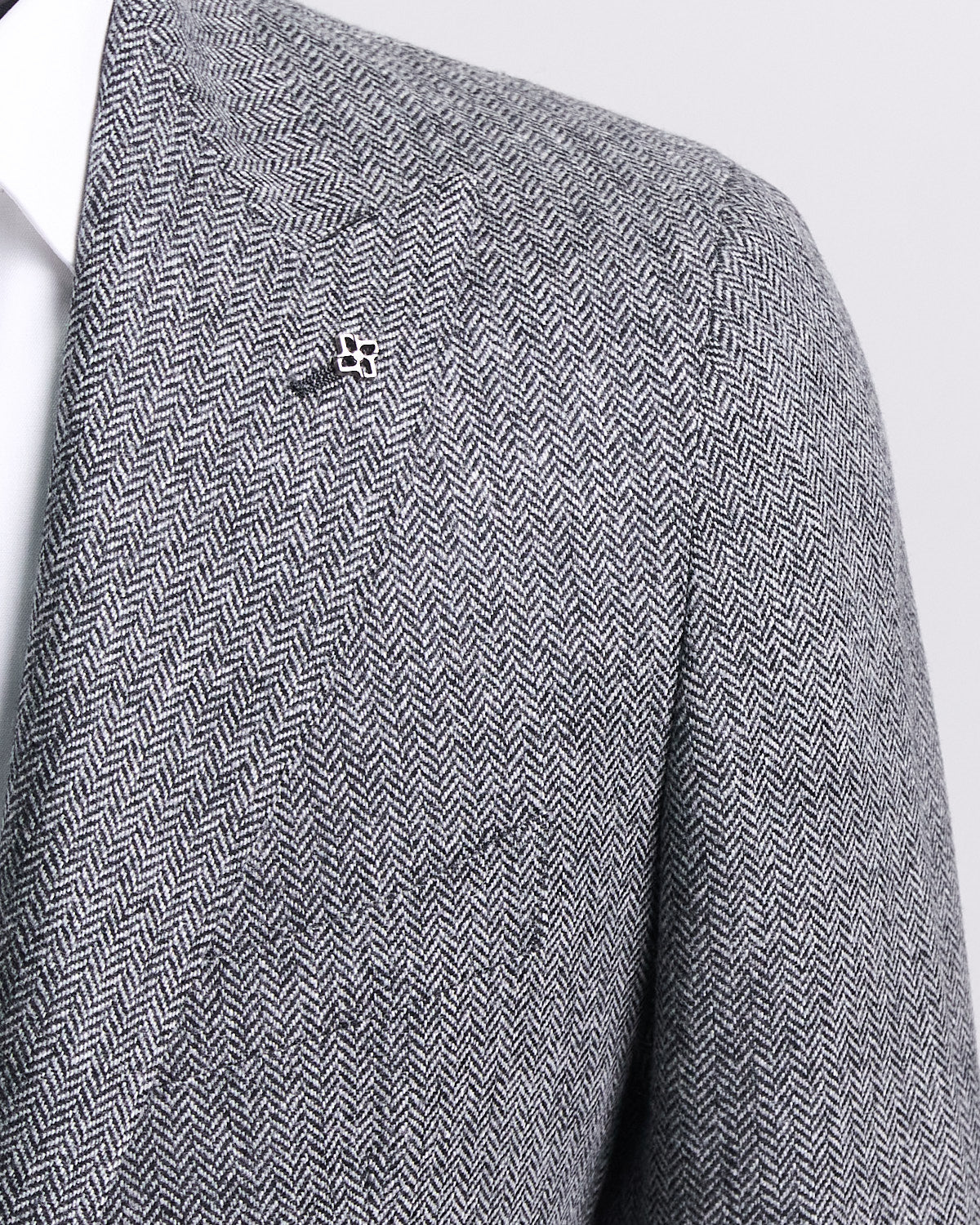 Tagliatore Wool Cashmere Herringbone Soft Tweed Sport Jacket blazerformen 48EU Regular Grey Black