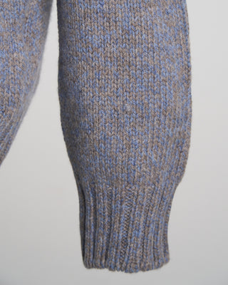 Gran Sasso Grey  Blue Pick Stitch Mock Zip Grey 1109