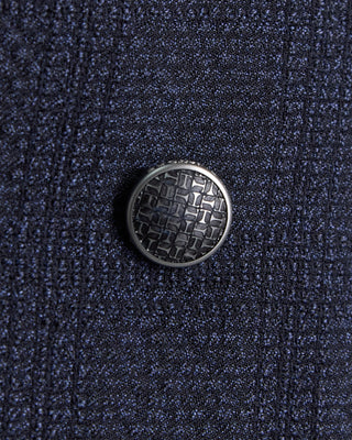 Tagliatore Double Breasted Wool Stretch Seersucker Blazer Navy 103