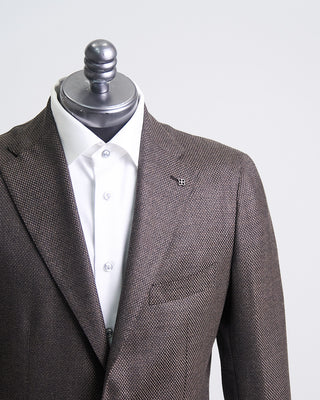 Tagliatore Elegant Micro Check Perfect Fit Soft Wool  Cashmere Sport Jacket Black  Brown  2