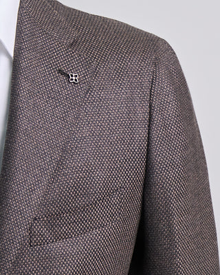 Tagliatore Elegant Micro Check Perfect Fit Soft Wool  Cashmere Sport Jacket Black  Brown  3
