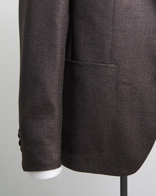 Tagliatore Elegant Micro Check Perfect Fit Soft Wool  Cashmere Sport Jacket Black  Brown  5